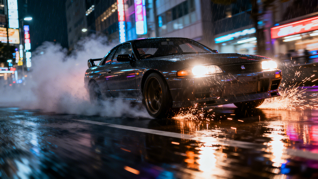 Generate Neon City Atmosphere and Realistic Motion