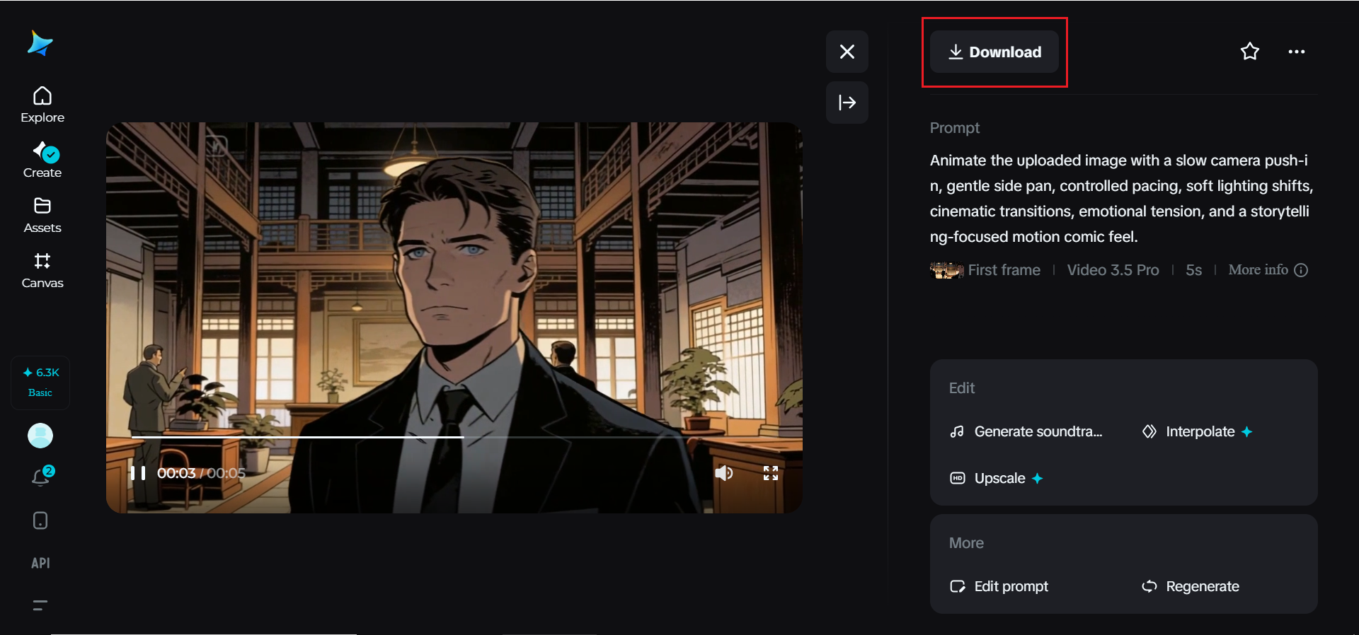 Download your comic video