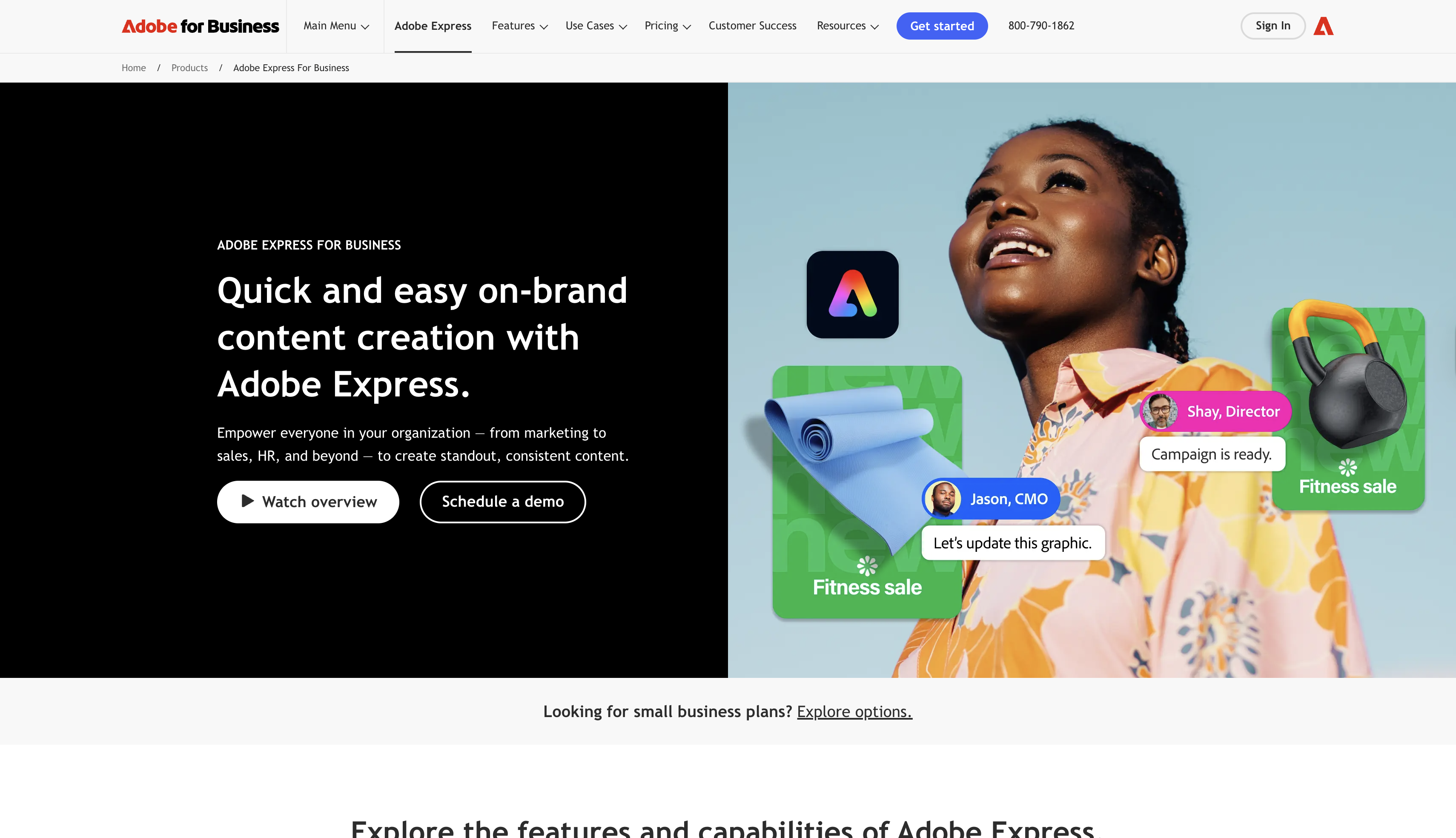 Adobe Express interface