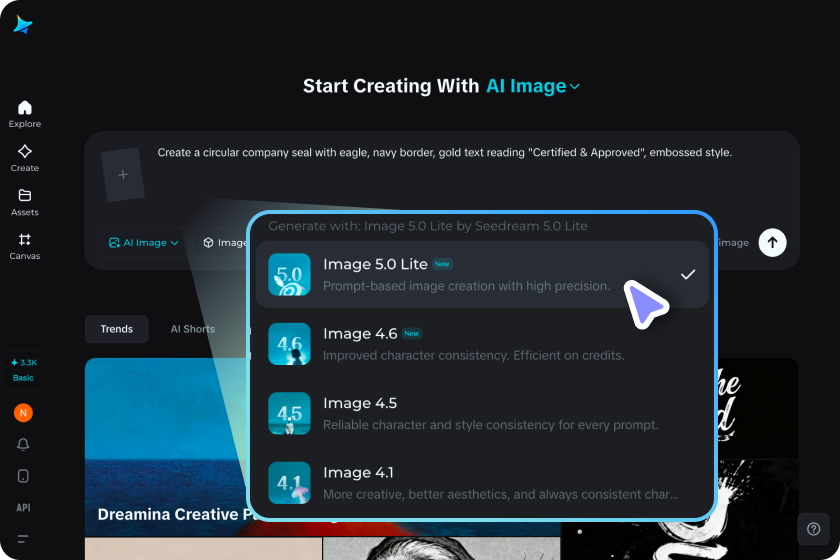 Selezionare il modello e generare