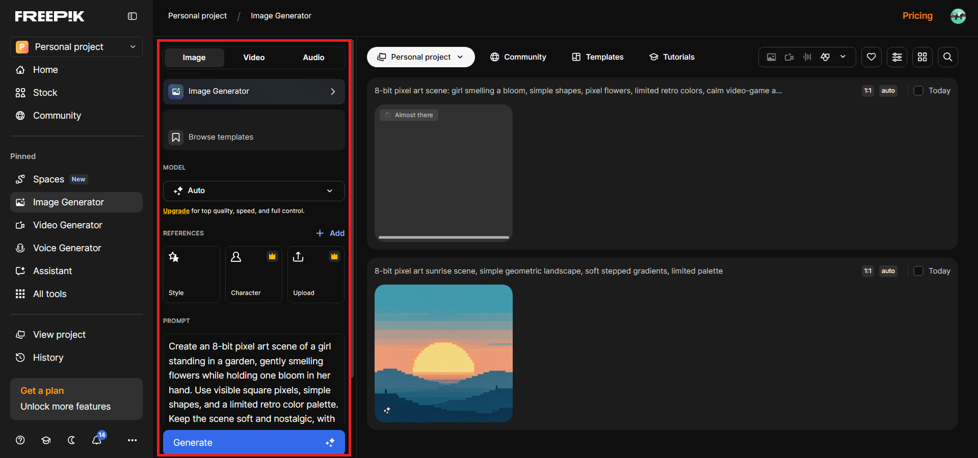 Set up your generation options