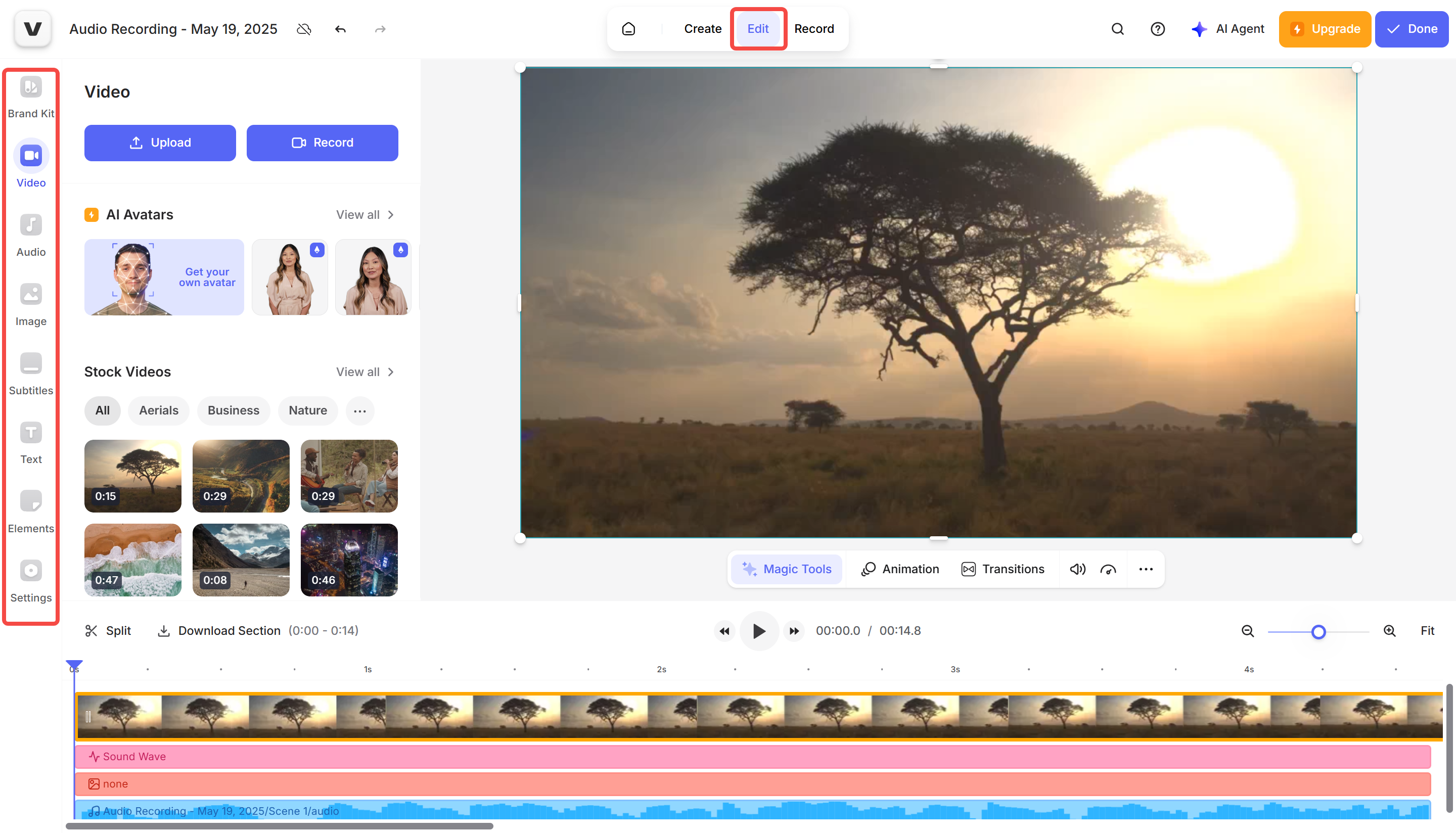 Editing your screen after recordng