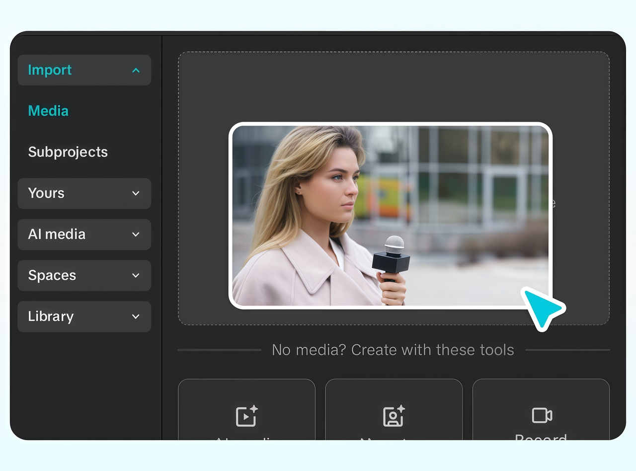 CapCut 的素材上傳功能