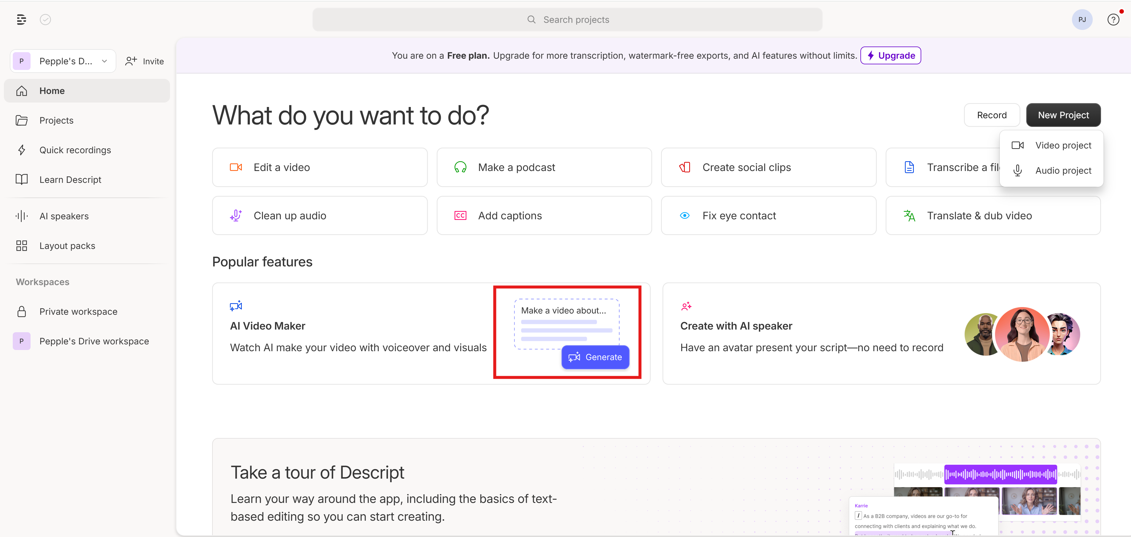 Üretken AI podcast videosu