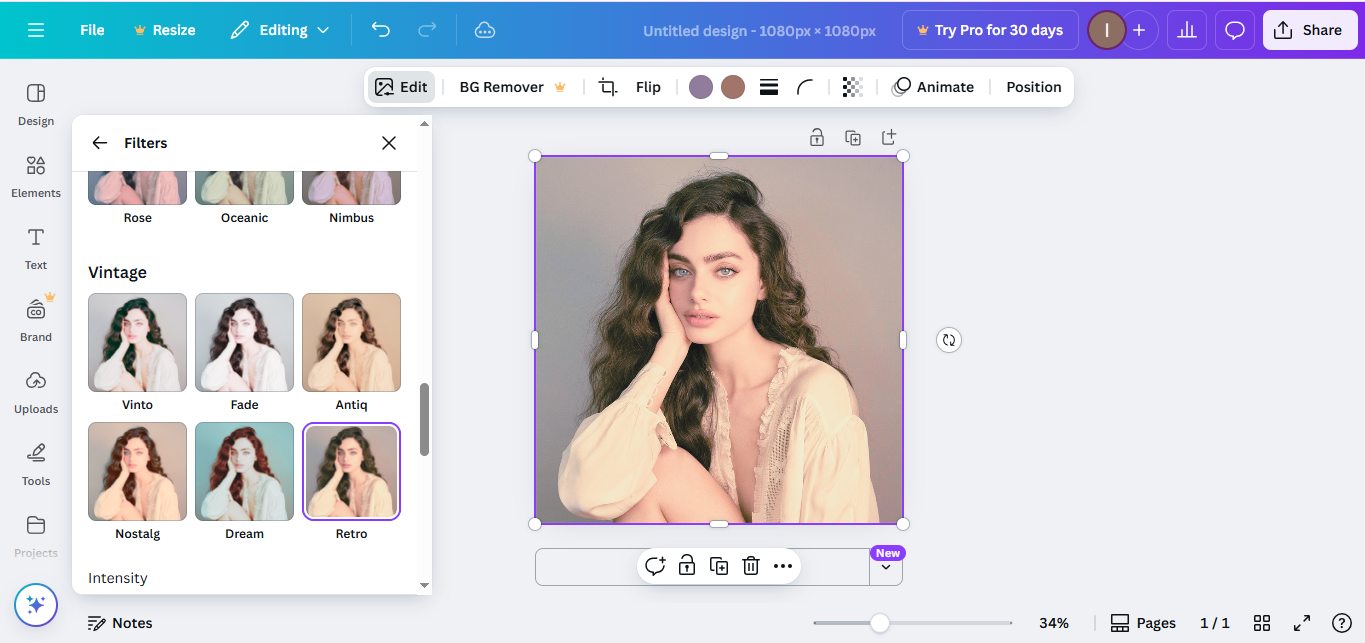Canva - one of the best vintage photo editors to consider