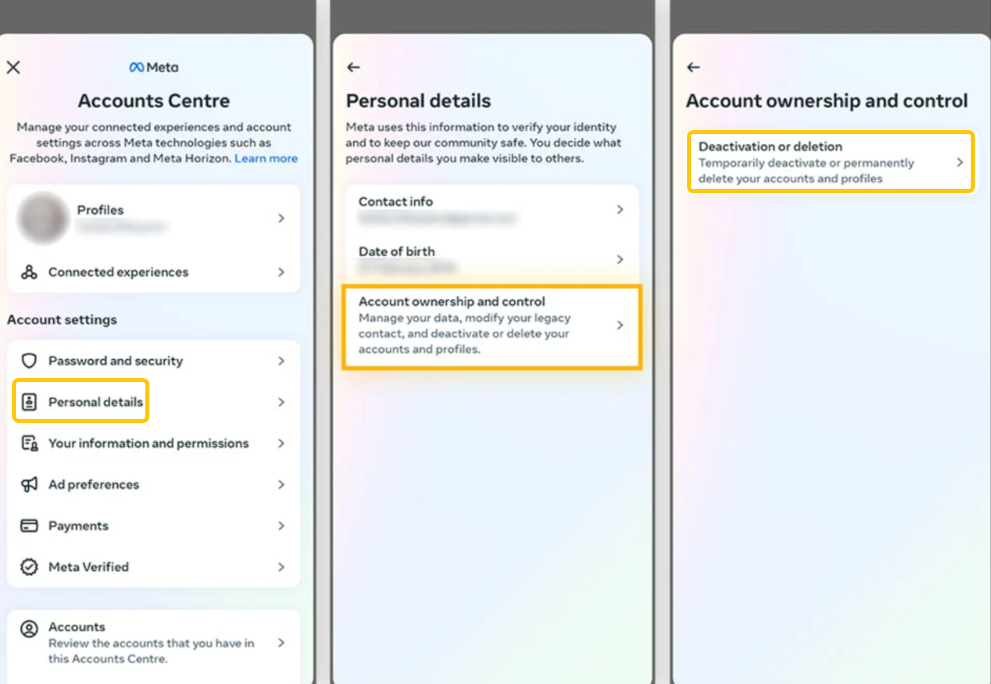 Showing how to permanently delete an Instagram account