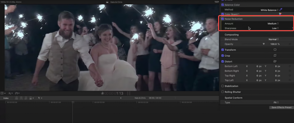 Einstellungen zur Rauschunterdrückung anpassen