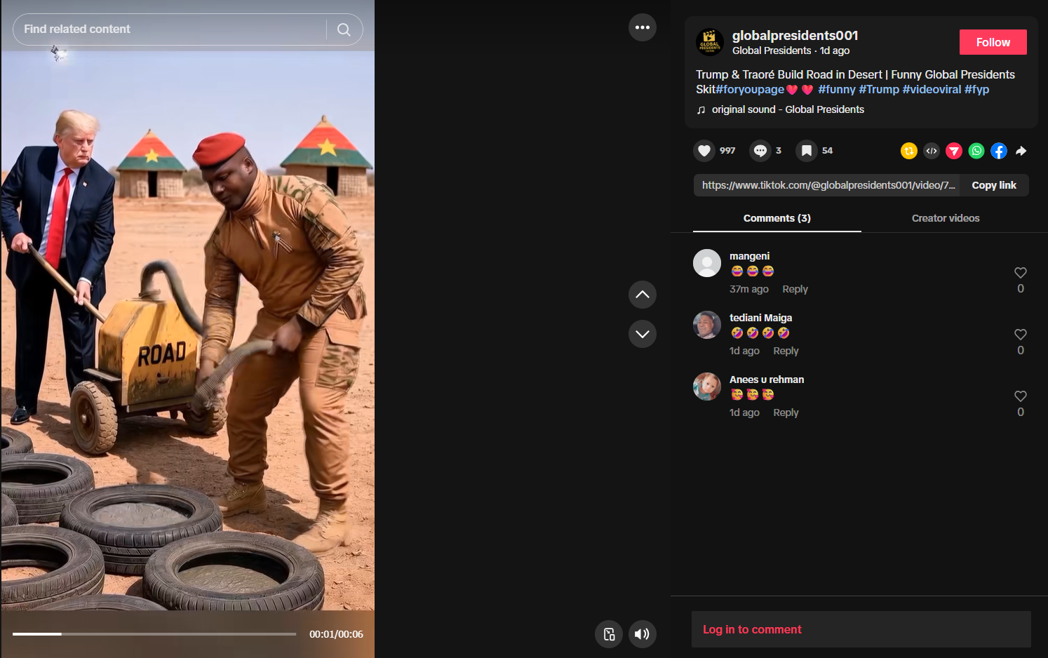 Humorous TikTok skit scene