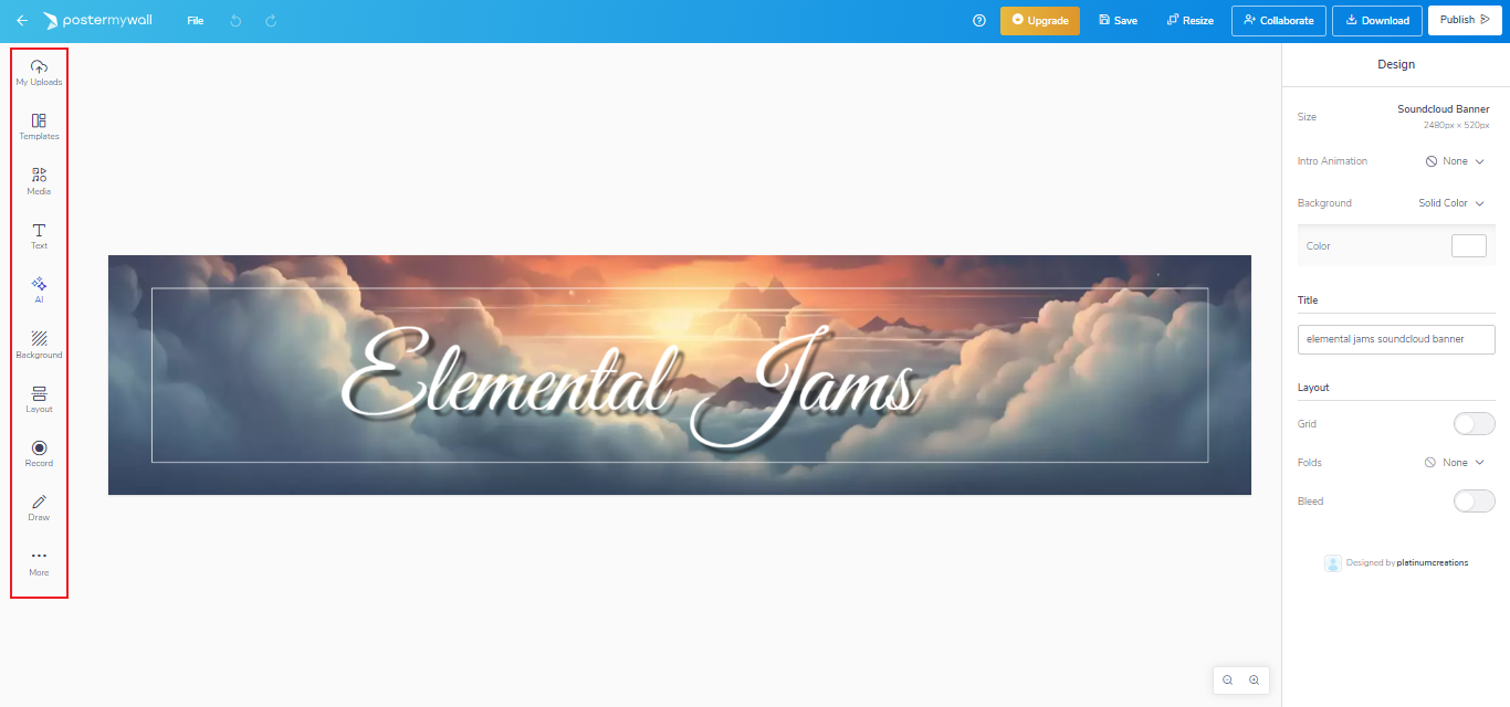 create SoundCloud banner