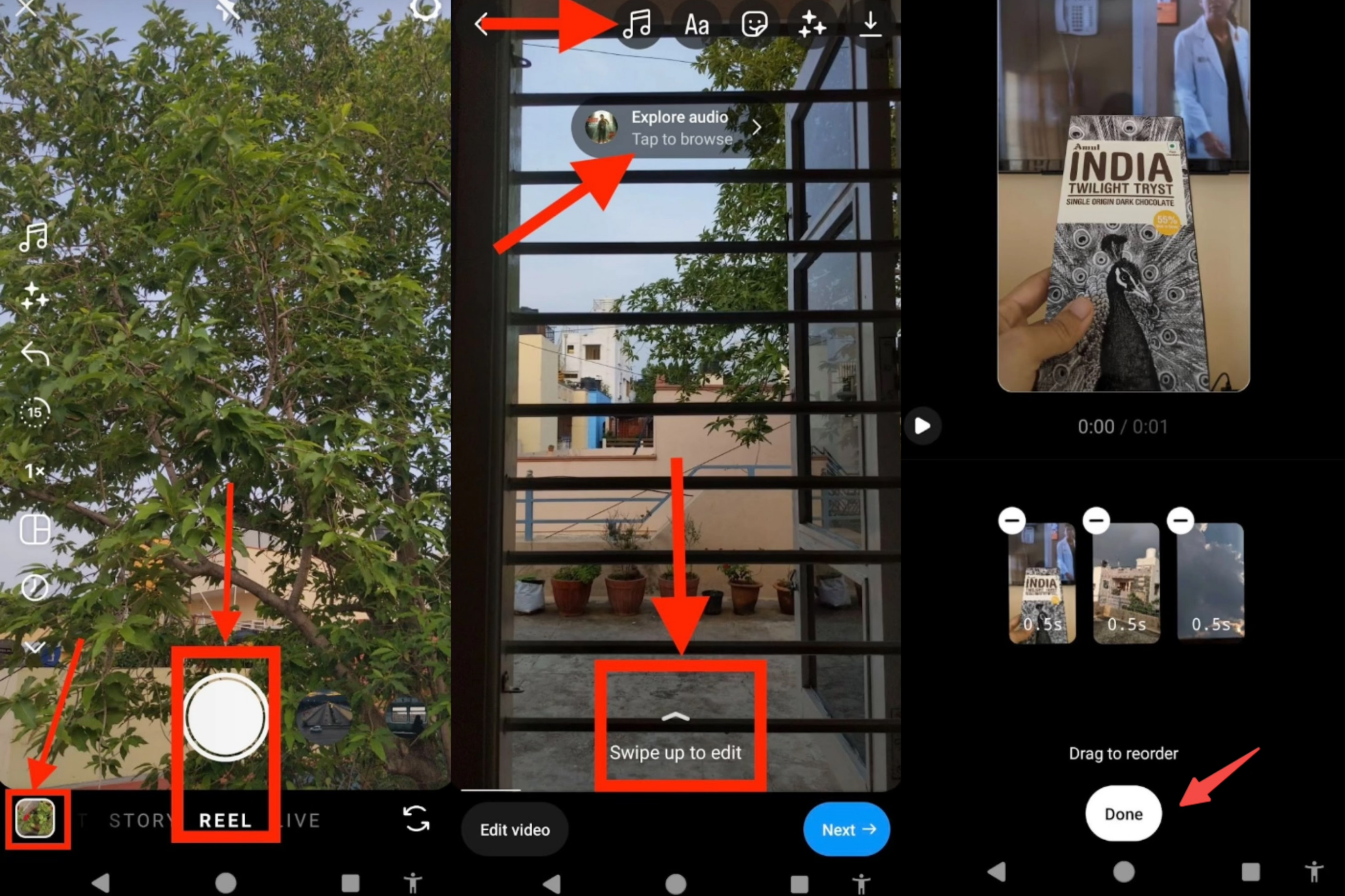 Showing how to shoot a reel on Instagram