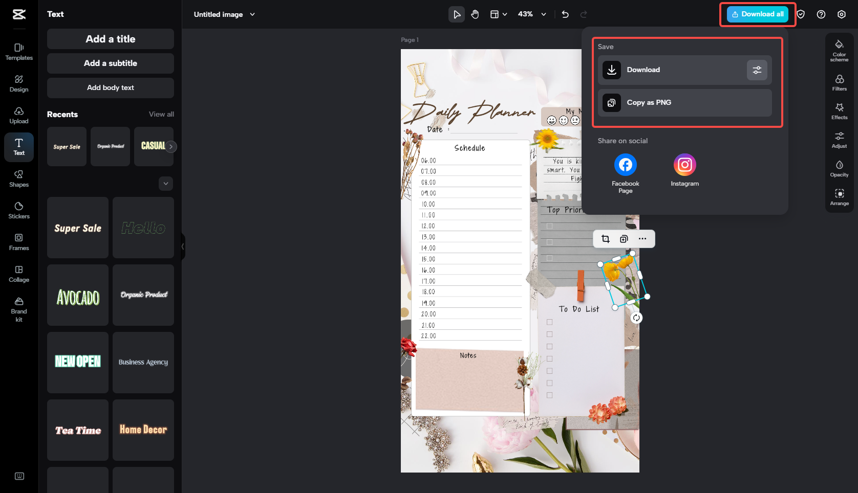 Export your to-do list