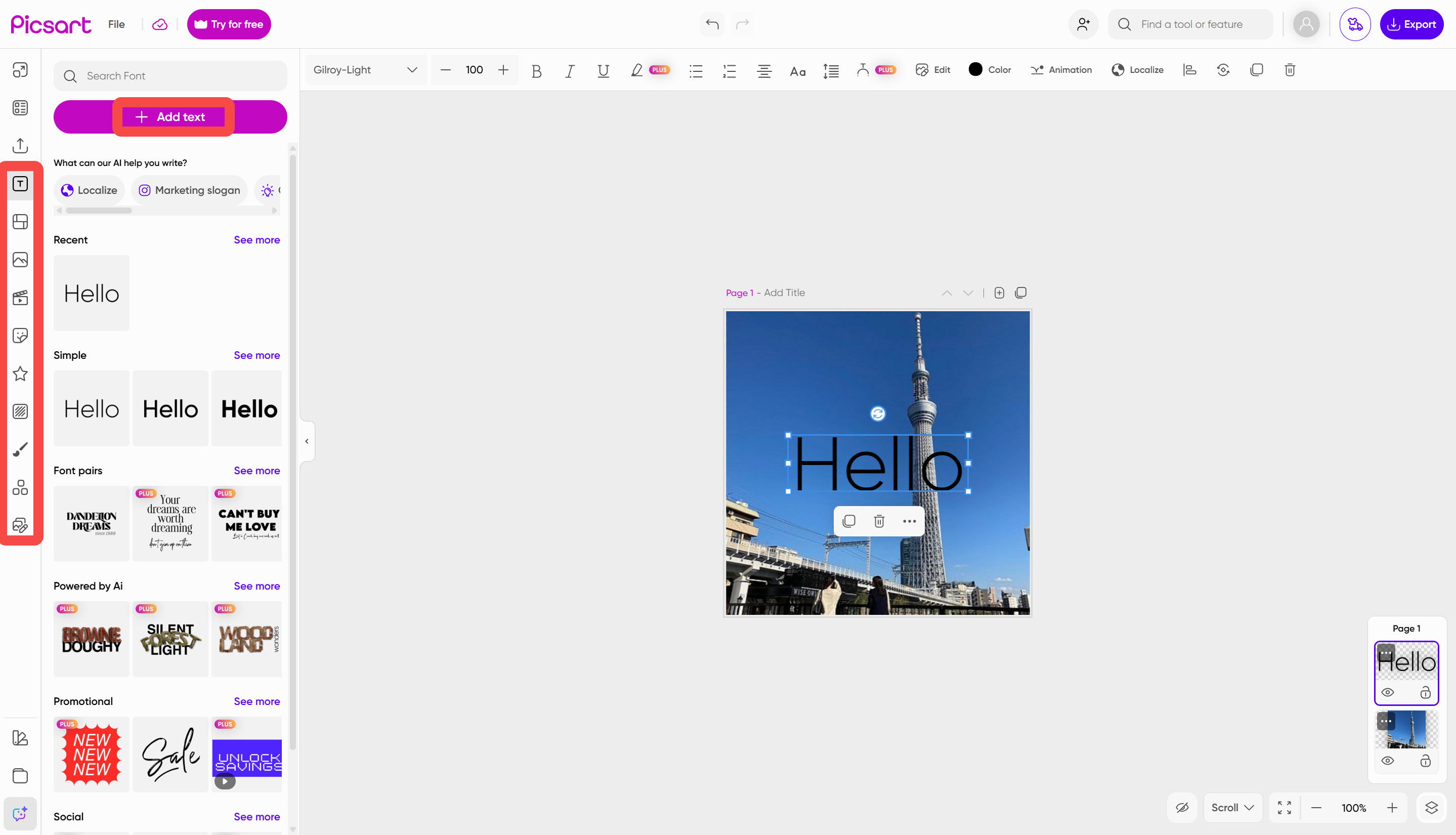 Use the Picsart image editor online