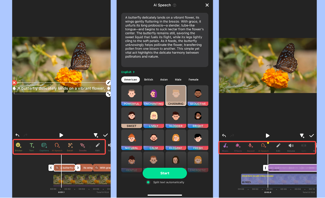 Edit videos using InShot AI