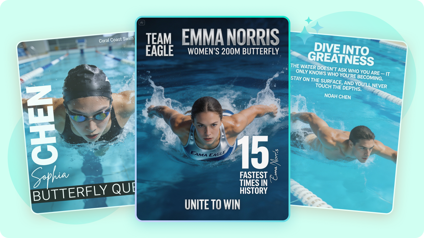 Craft Swim Posters Instantly with the Best AI Design Tool