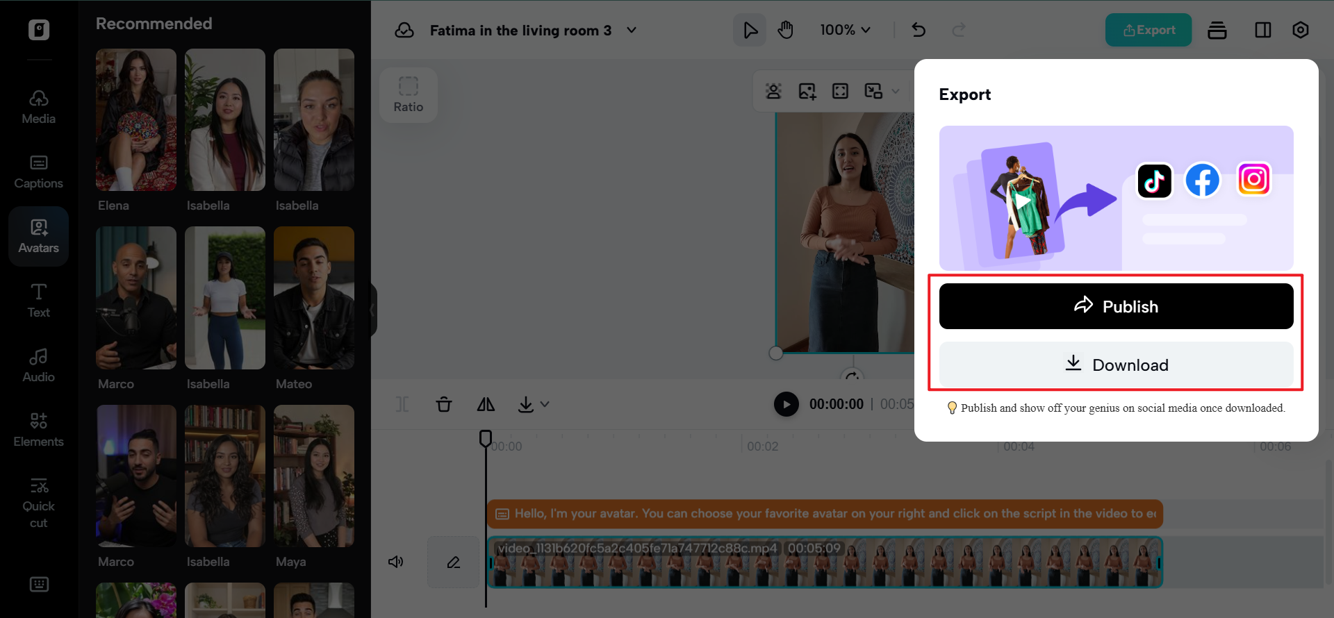 Export and share