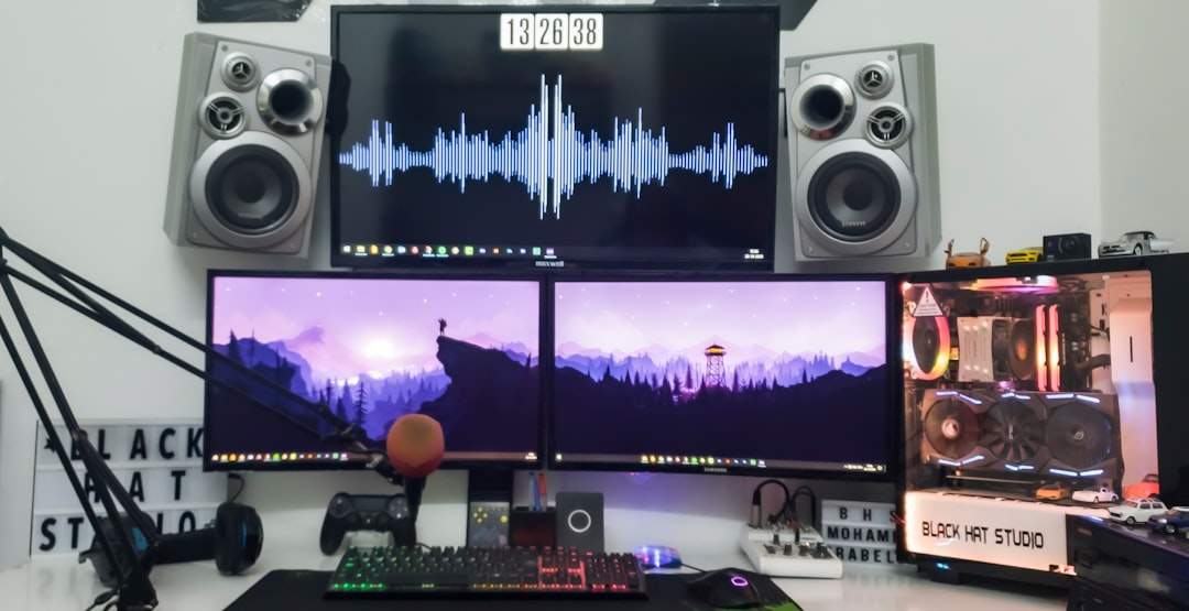 Dual monitors with NLE timeline and color wheels