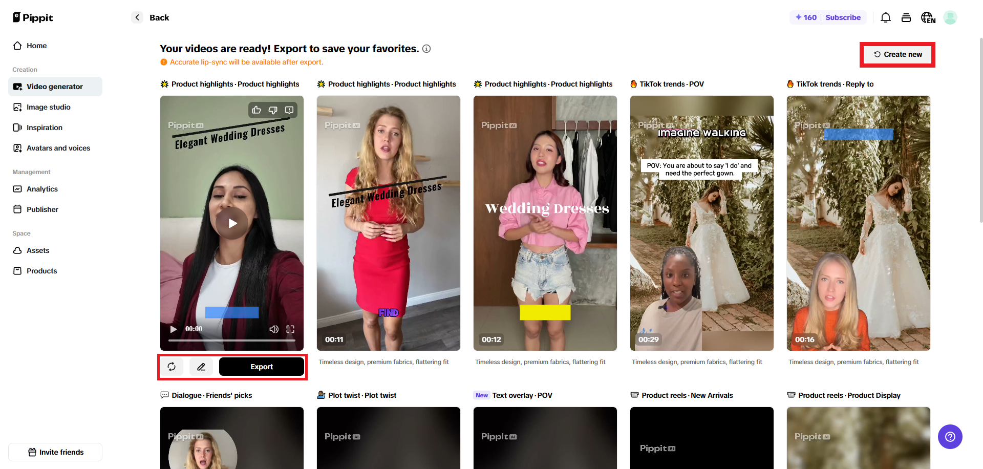 Baguhin, i-edit, o i-export ang iyong video