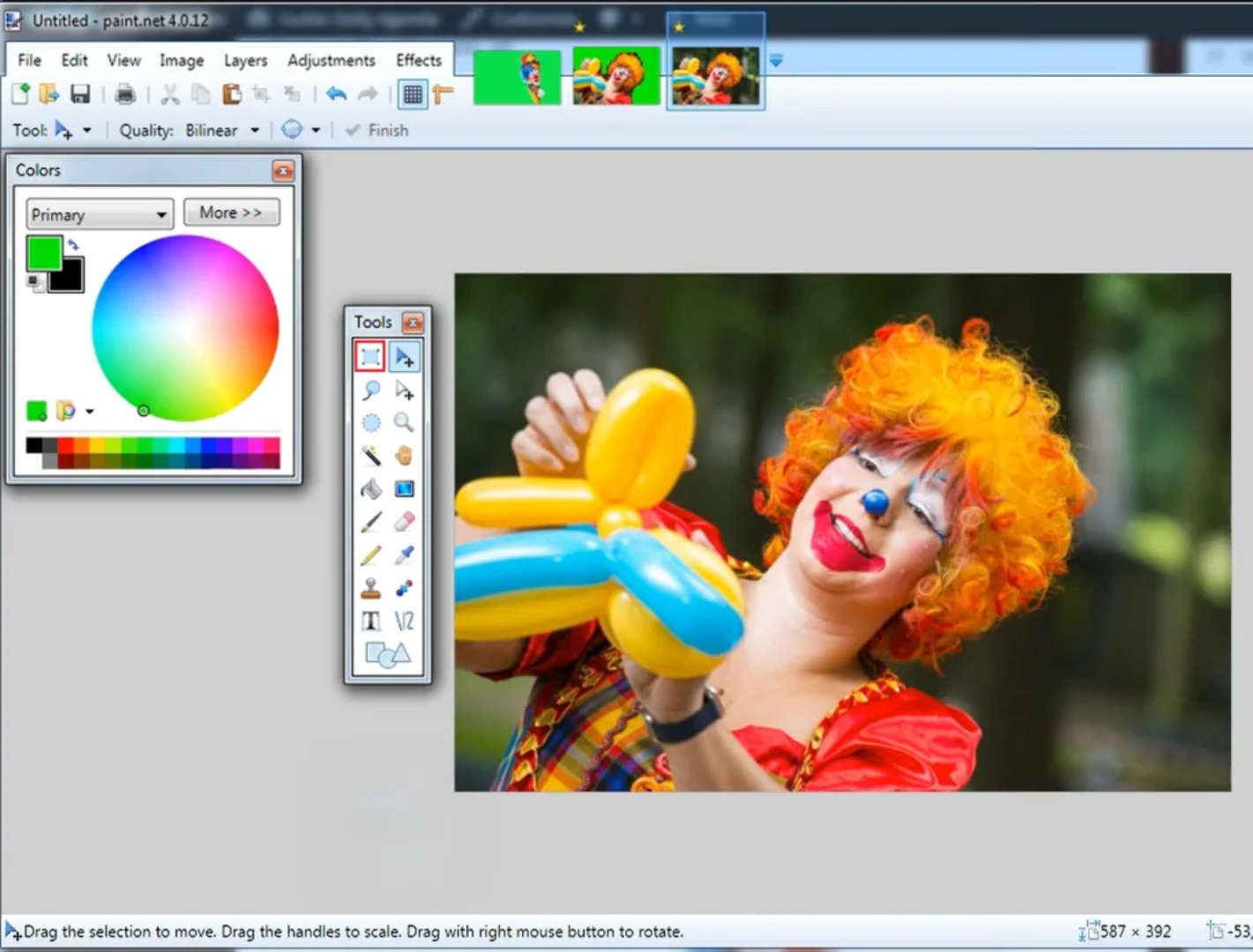 Select and delete the background