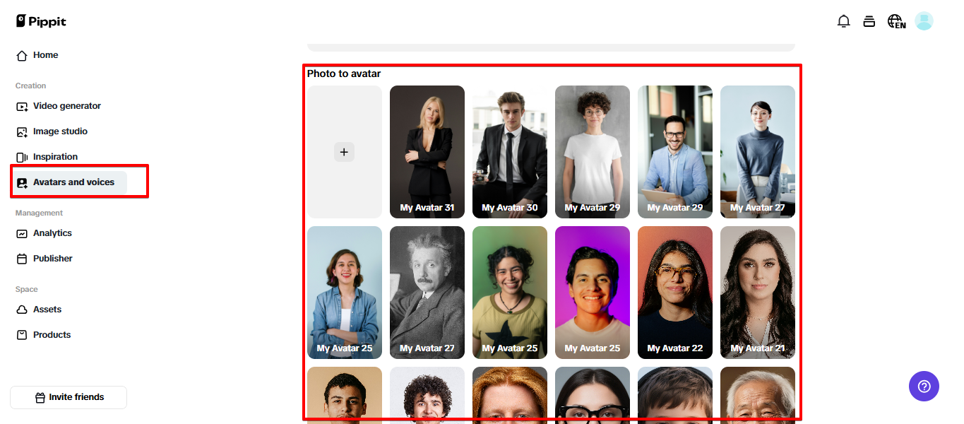 Aanpasbare digitale avatars