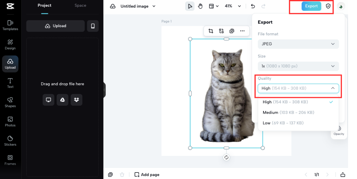 Export file