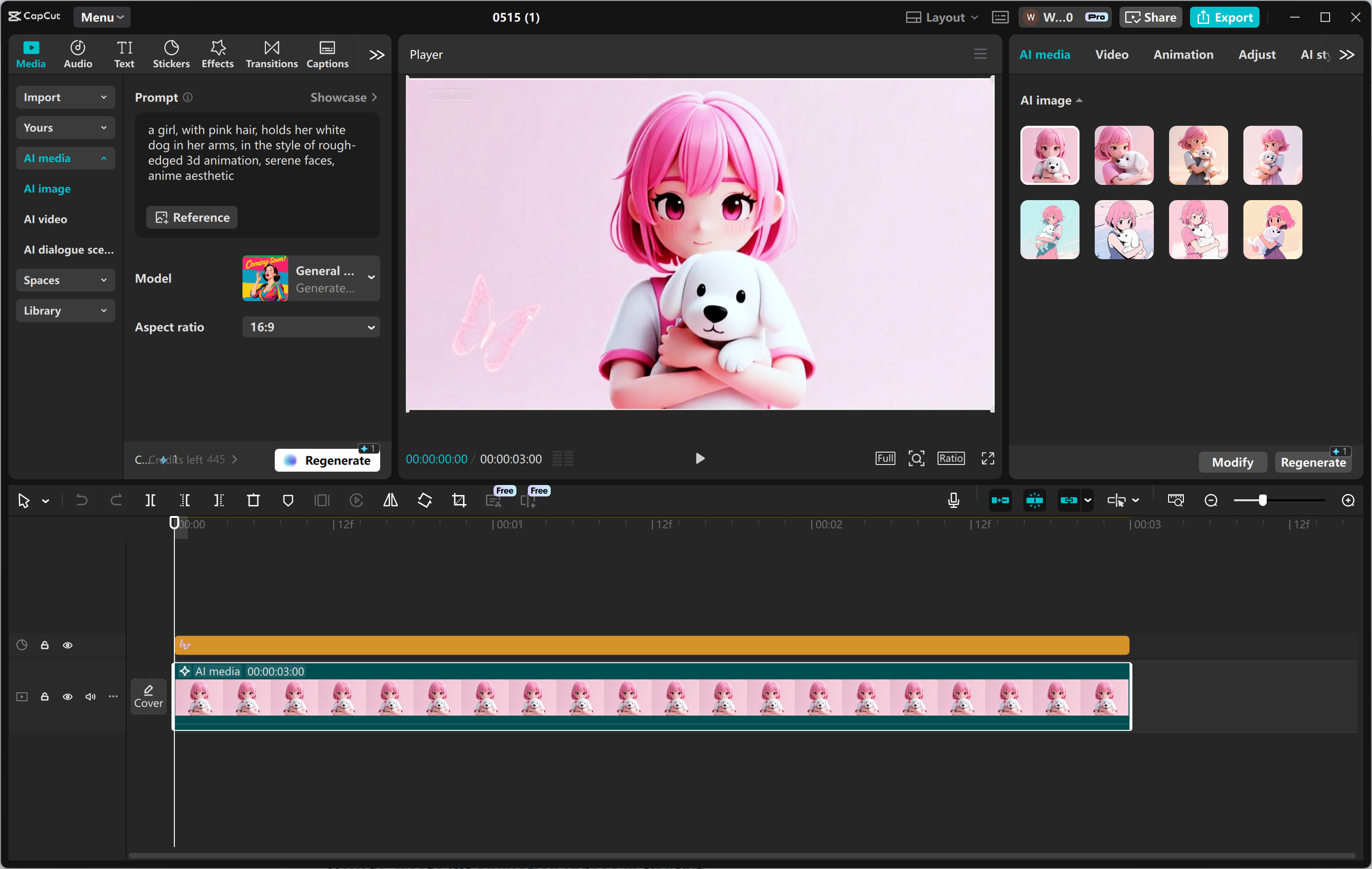 Interface of the CapCut desktop video editor - an ideal way to make 3D animation videos
