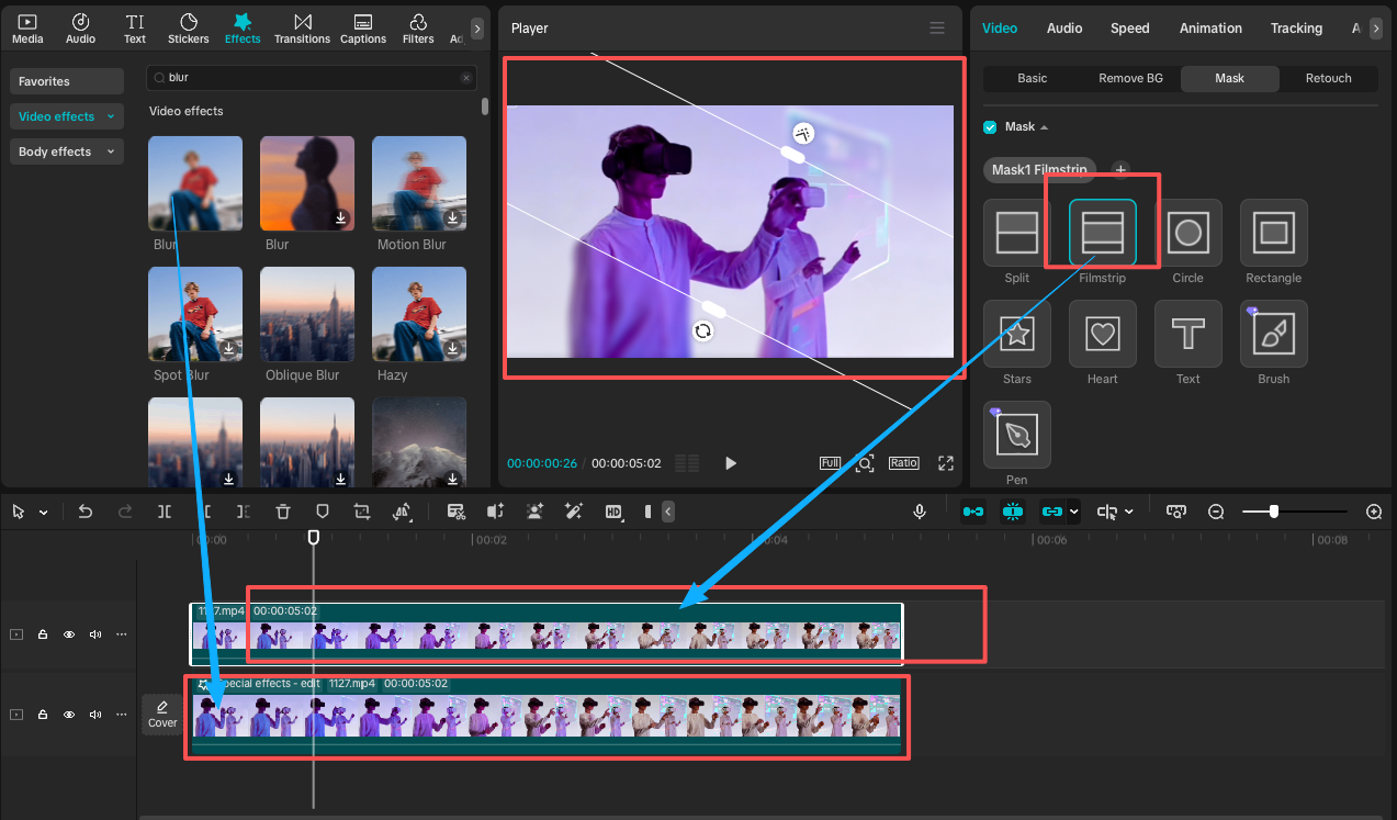Blur a Part of a Video in CapCut