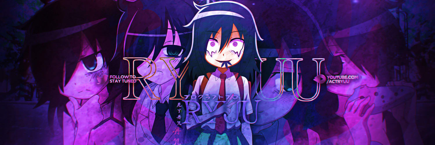 Anime-style Twitter header with a glowing and flickering border