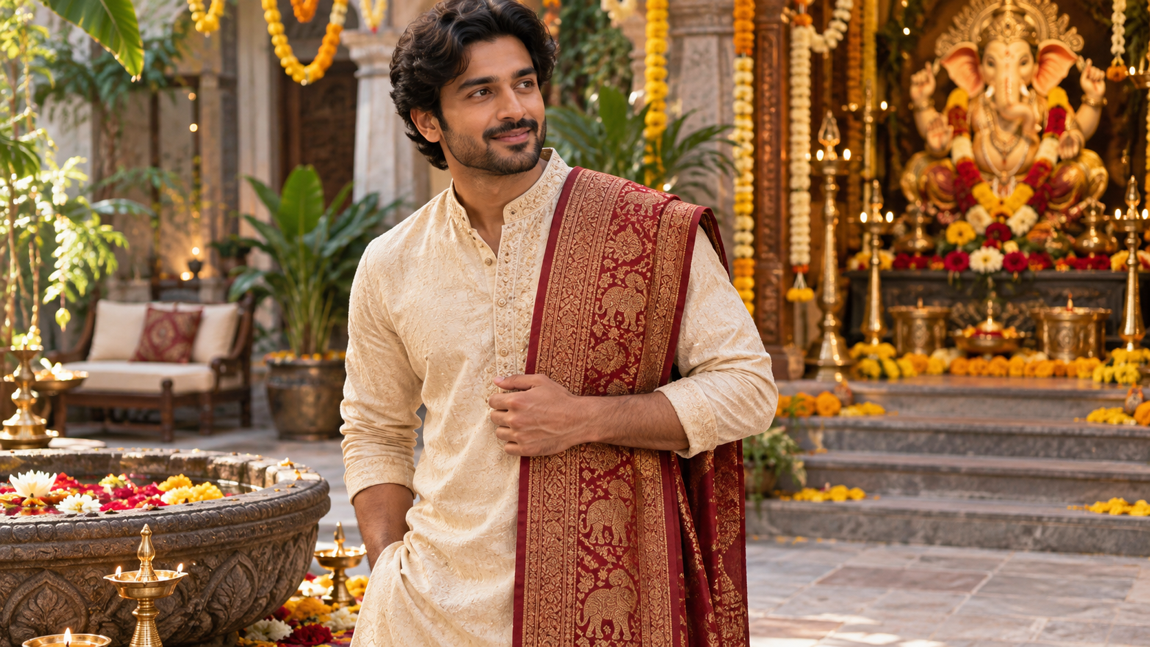 Ganesh Chaturthi Outfit Ai Prompts original visual 2