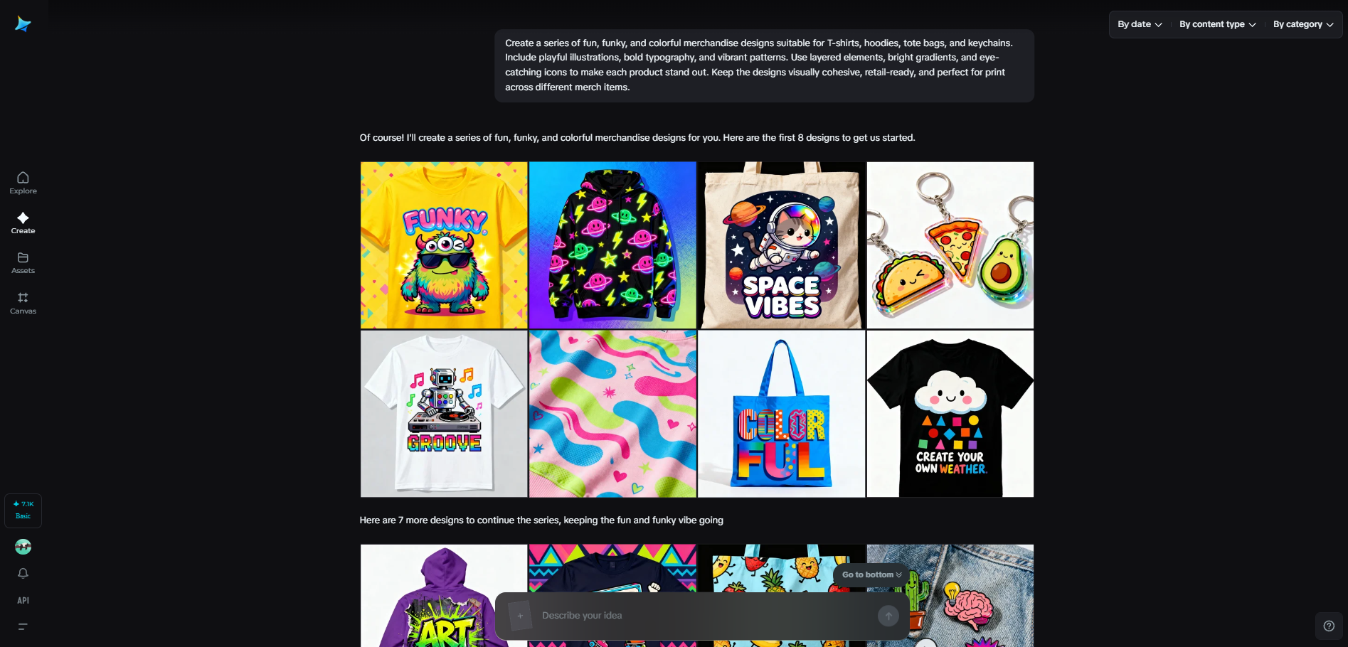 Explore multiple merchandise design variations