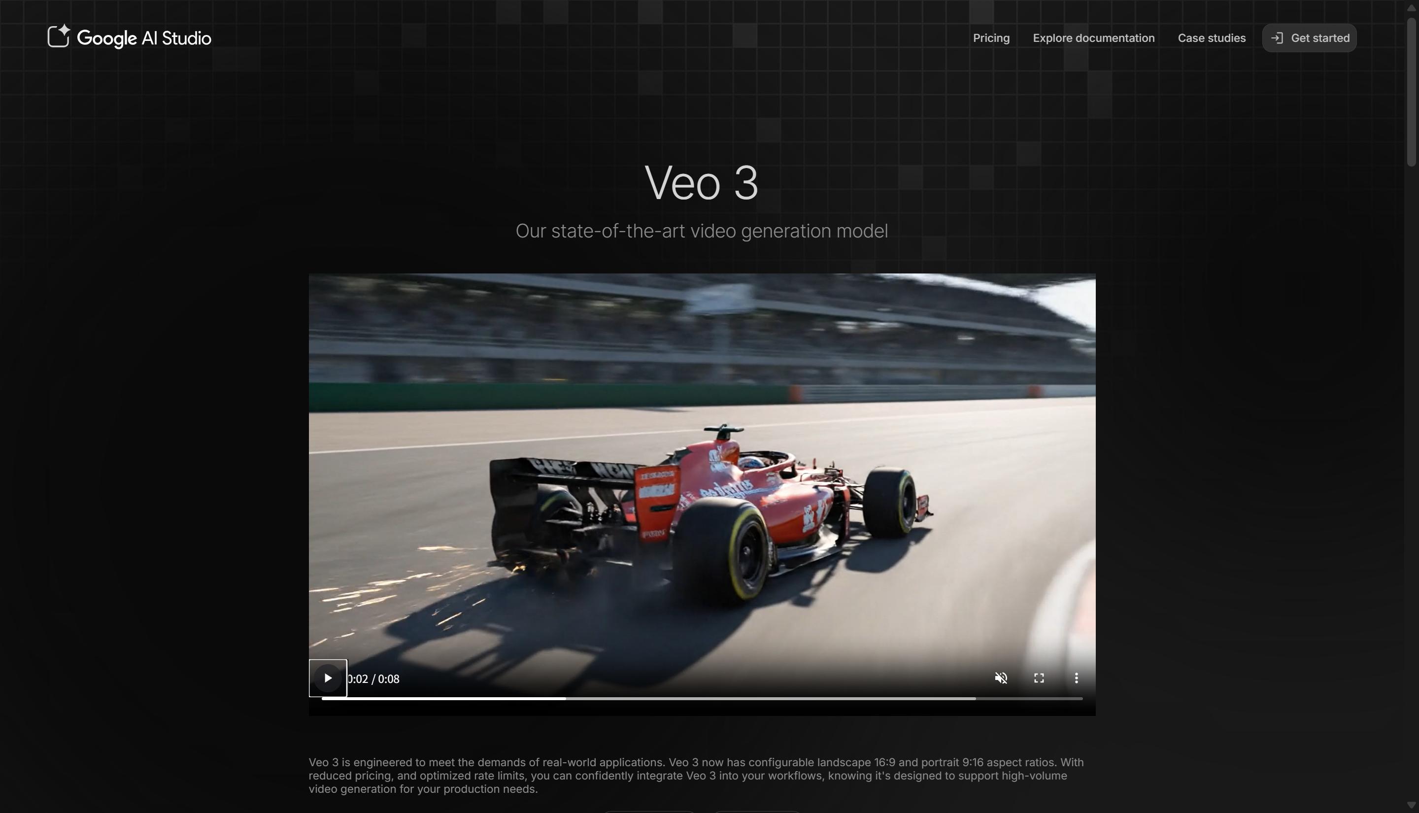 Interface of Google Veo - one of the best AI video generation tool