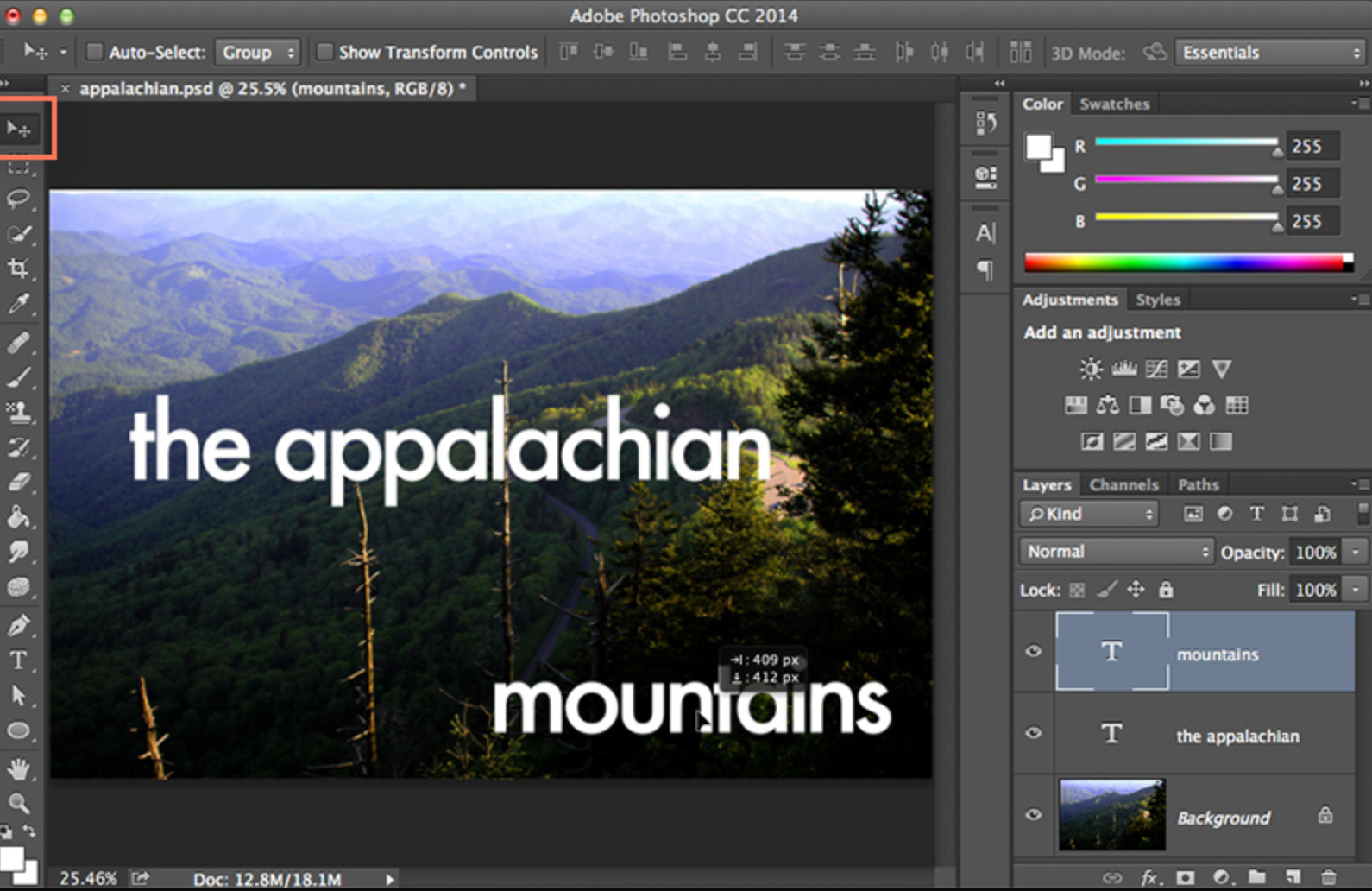 Interface of Photoshop - an efficient photo text editor