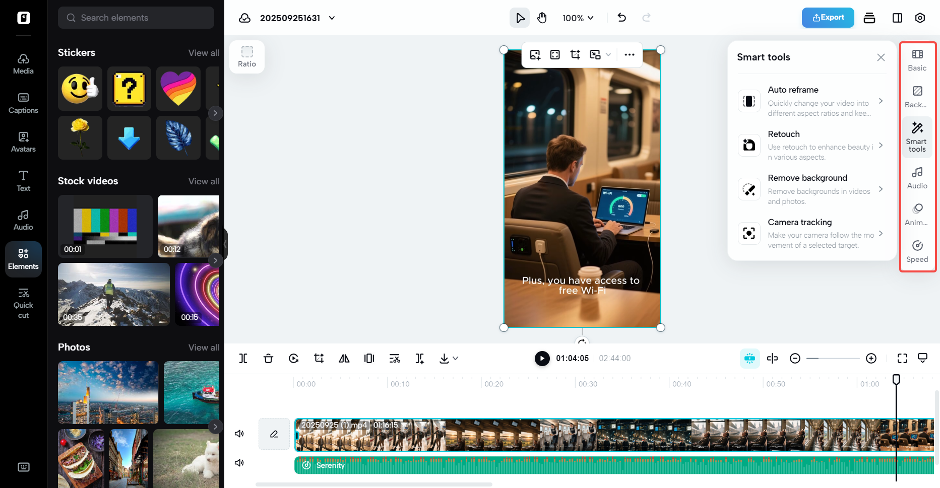 Change background, adjust audio and other