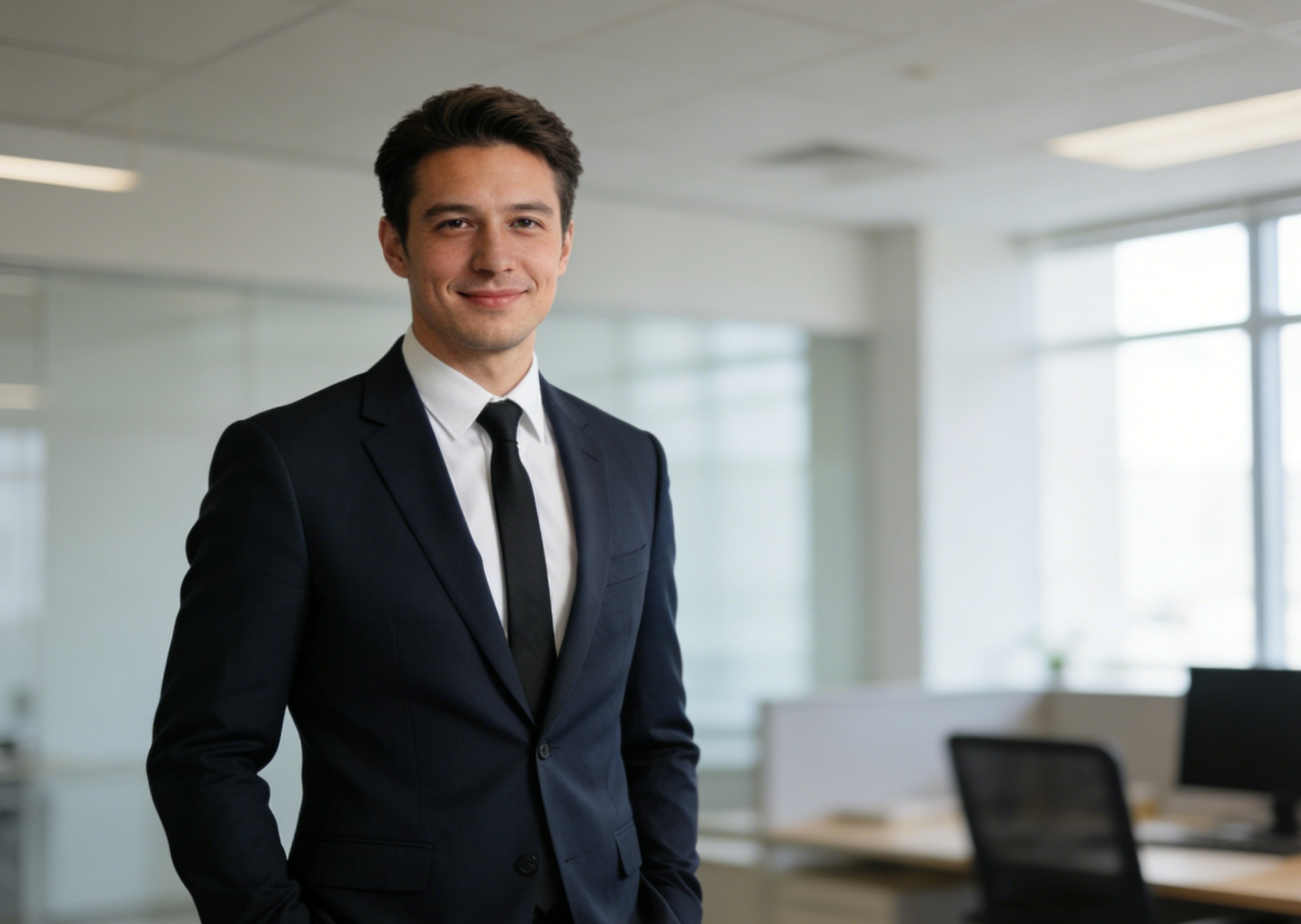 Create a professional male character in a business suit