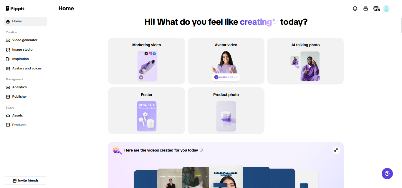 Pippit generator ng demo video