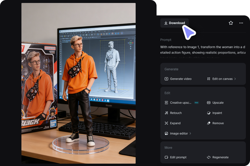Refine and download your action figure