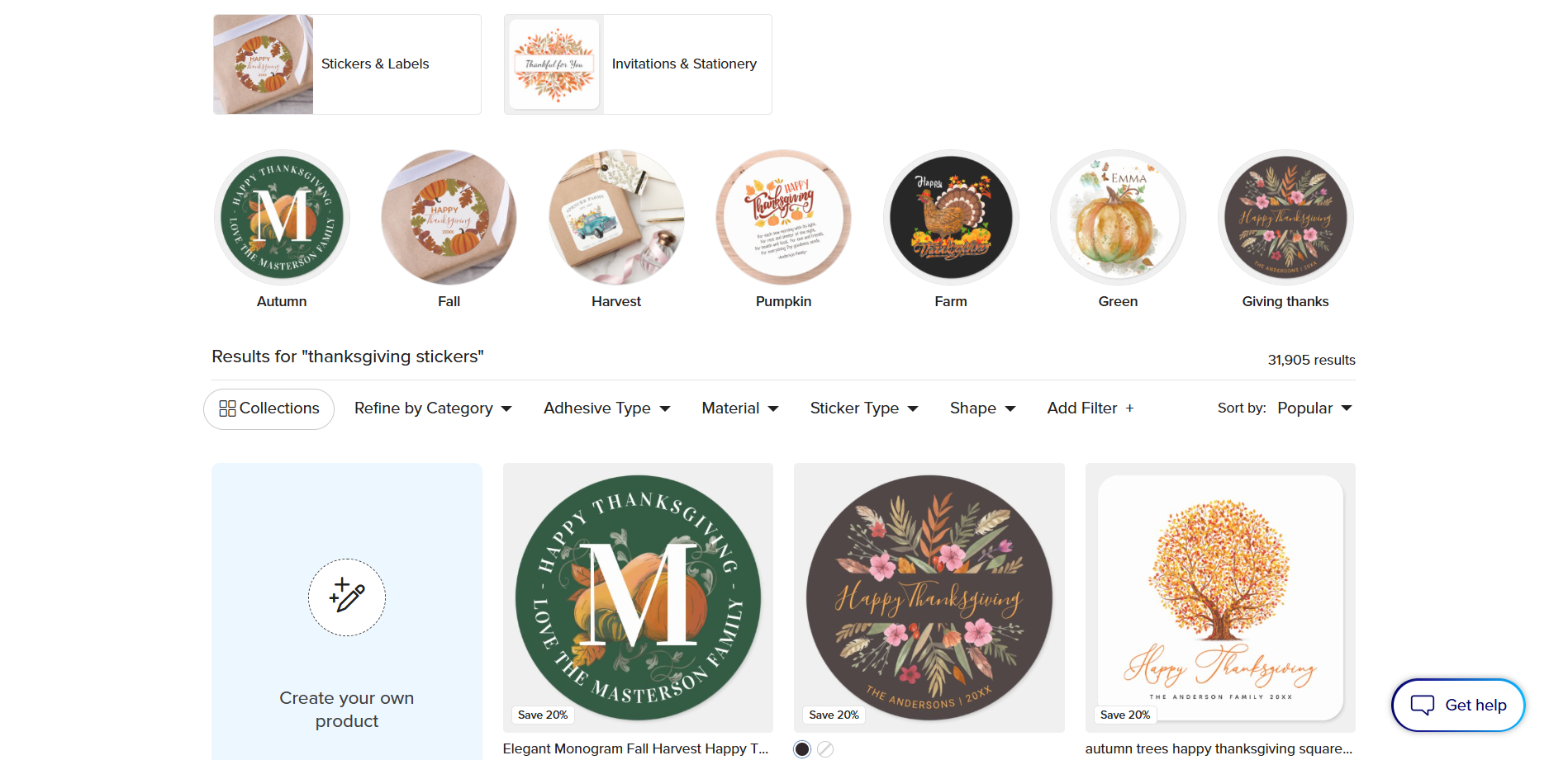 Zazzle – an online platform for finding Thanksgiving sticker ideas.