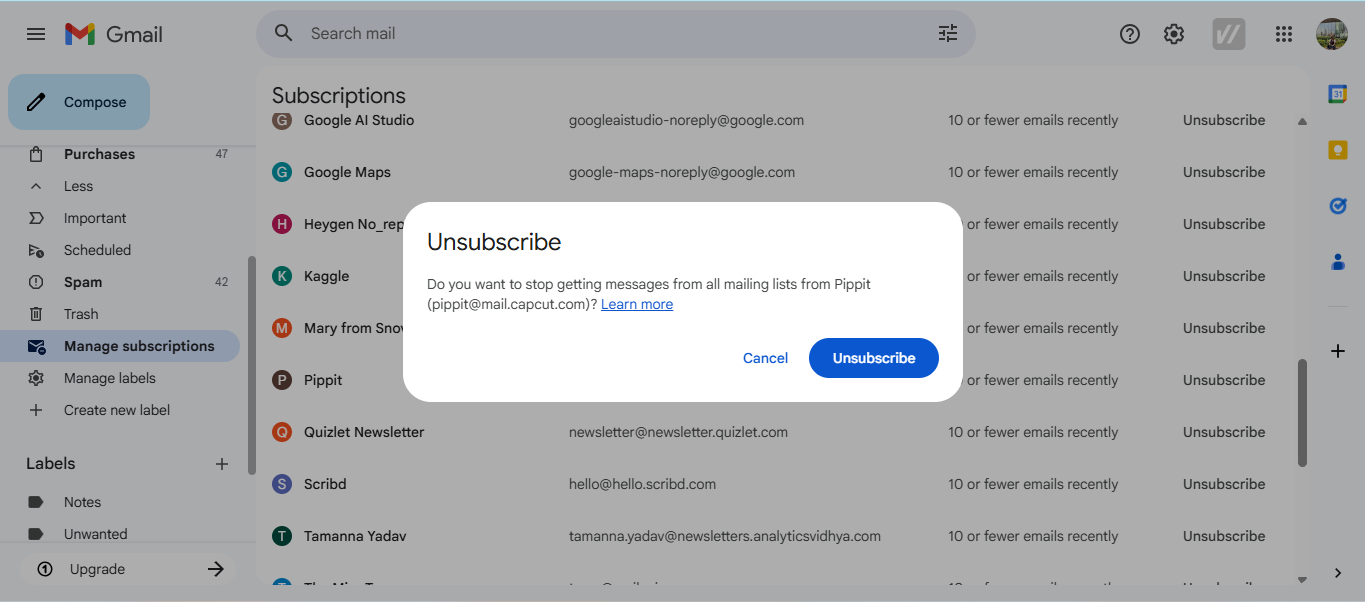 Pamahalaan ang iyong subscription