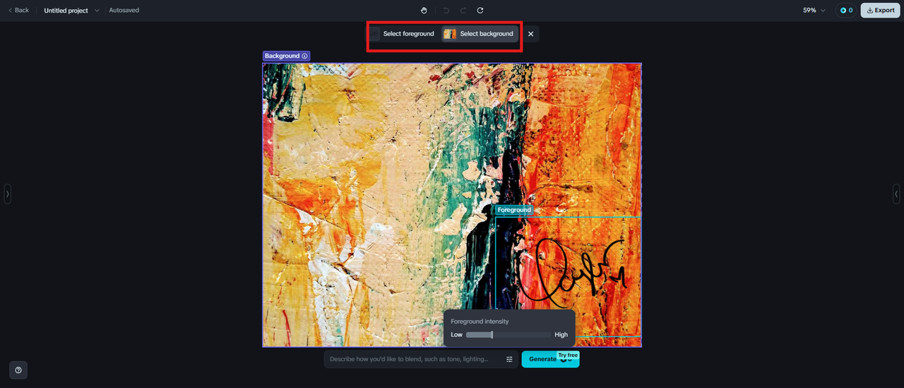 select foreground and background