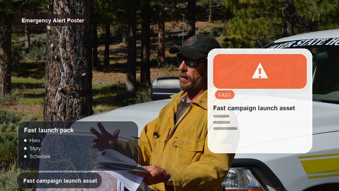 Emergency Alert Poster Maker realistic image for fast campaign launch asset