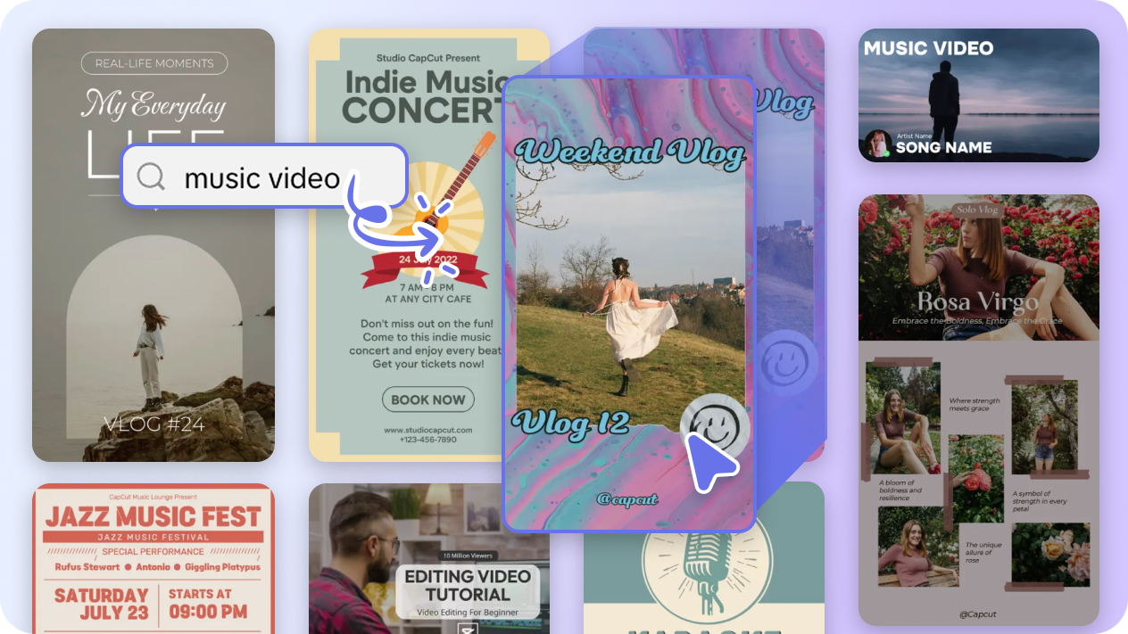 Customizable music video templates