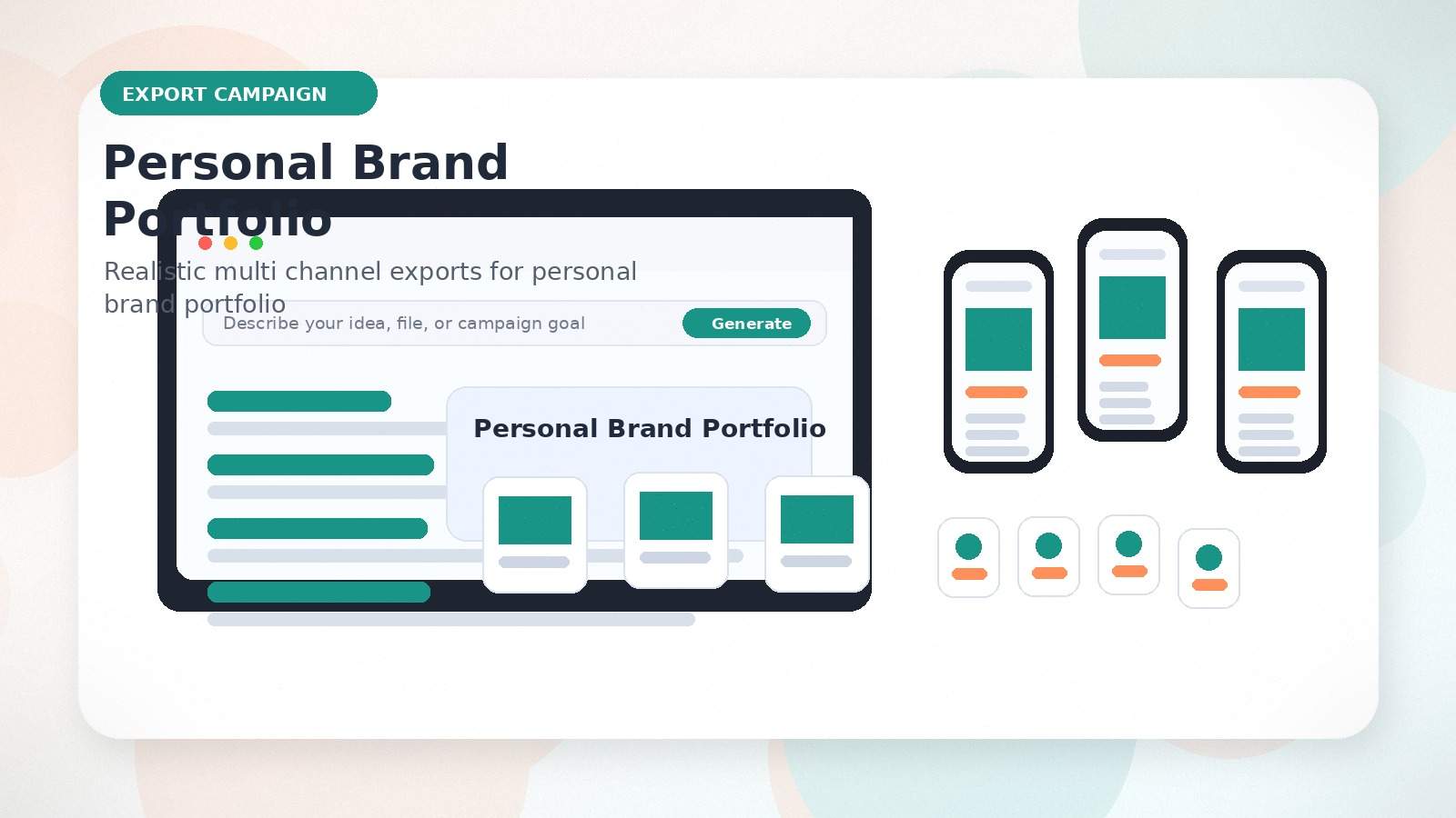 Personal Brand Portfolio realistic export campaign visual for personal brand portfolio