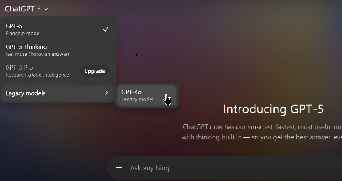 Wählen Sie das GPT 4-Modell aus