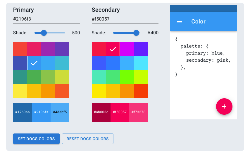 Material UI Colors