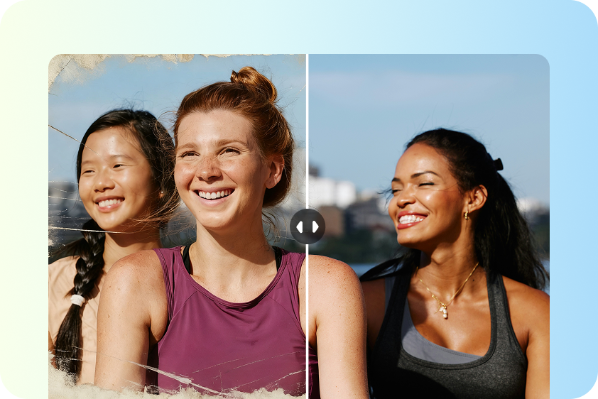 Adding missing parts to a damaged photo