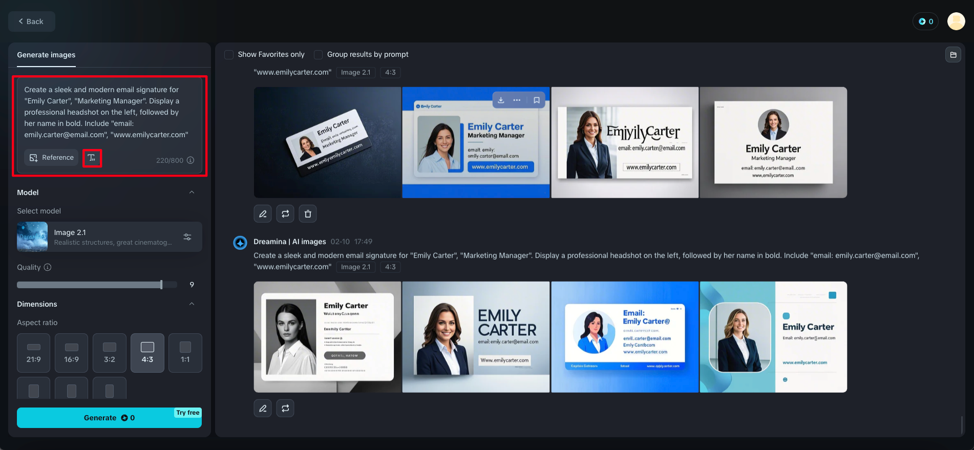 Online free email signature creator