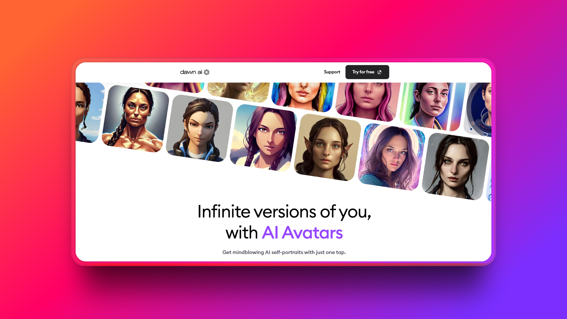 Create Christmas avatars with Dawn AI