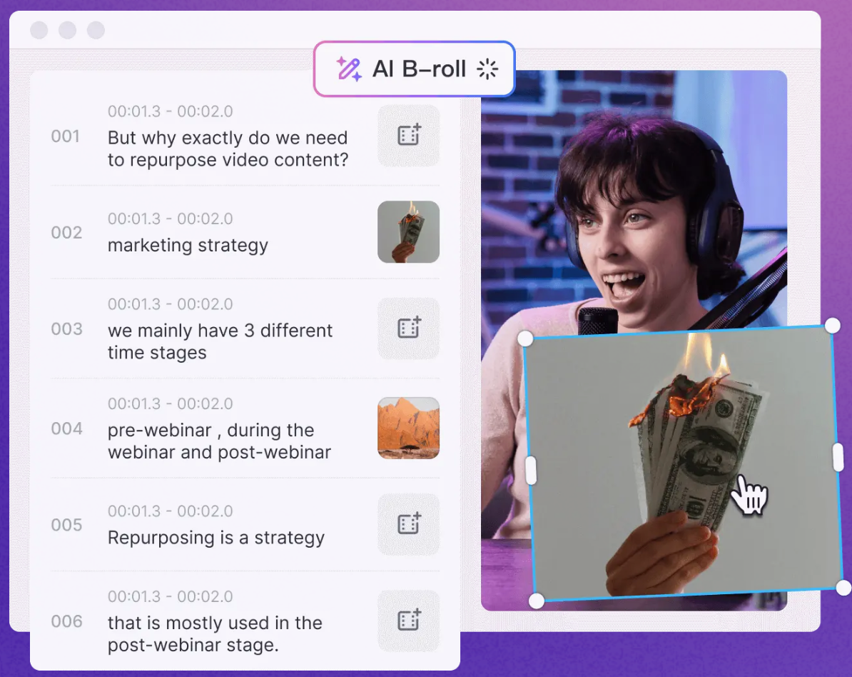 KI-B-Roll-Tool in Vizard.AI