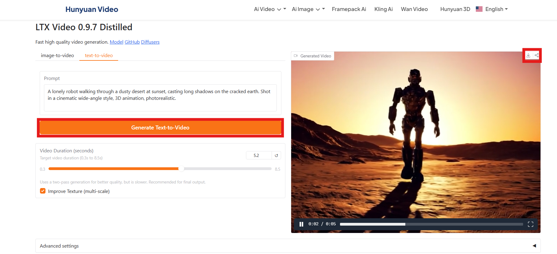 Generate and download video