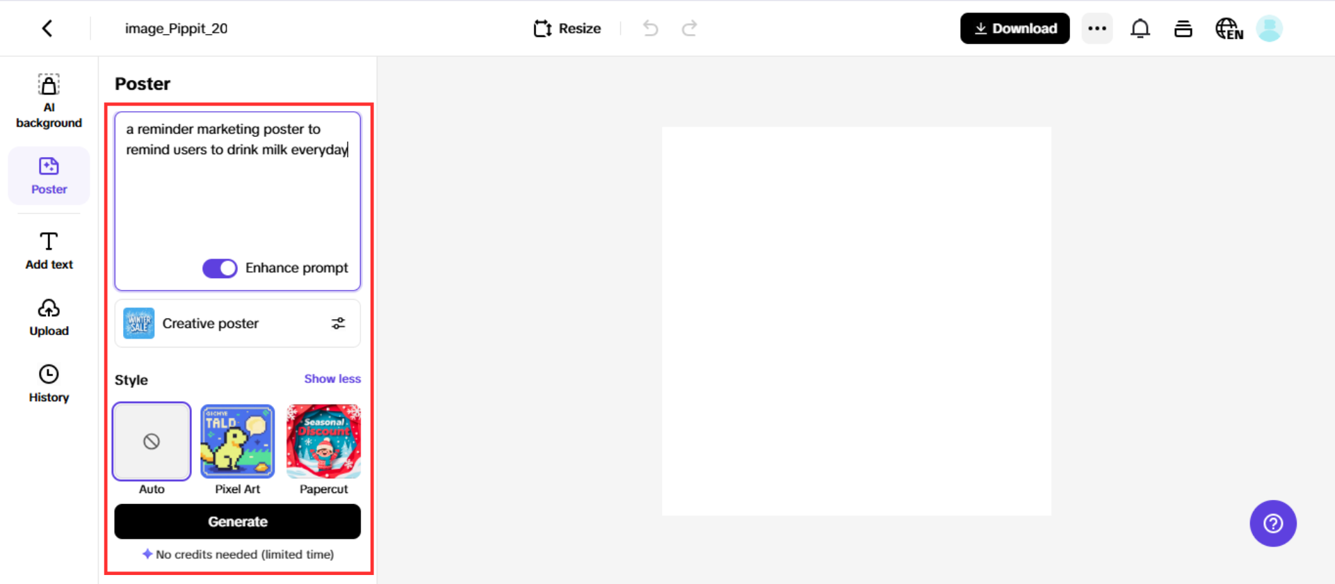 Generate your poster