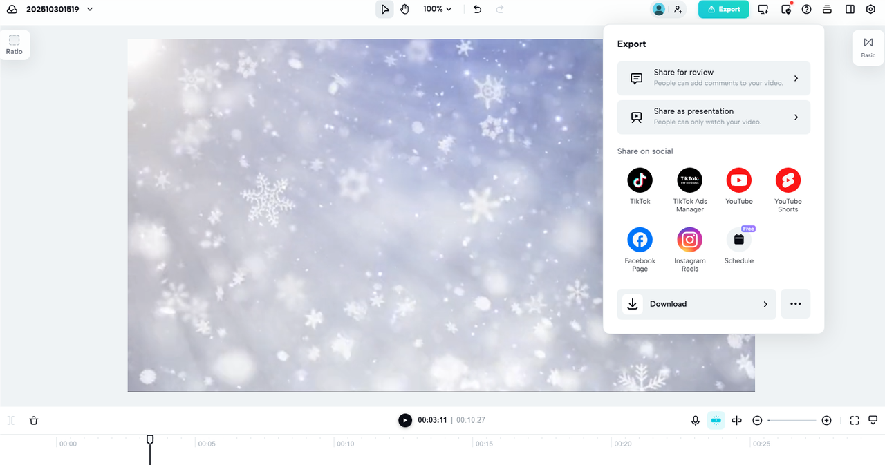 Exportar vídeo em loop online